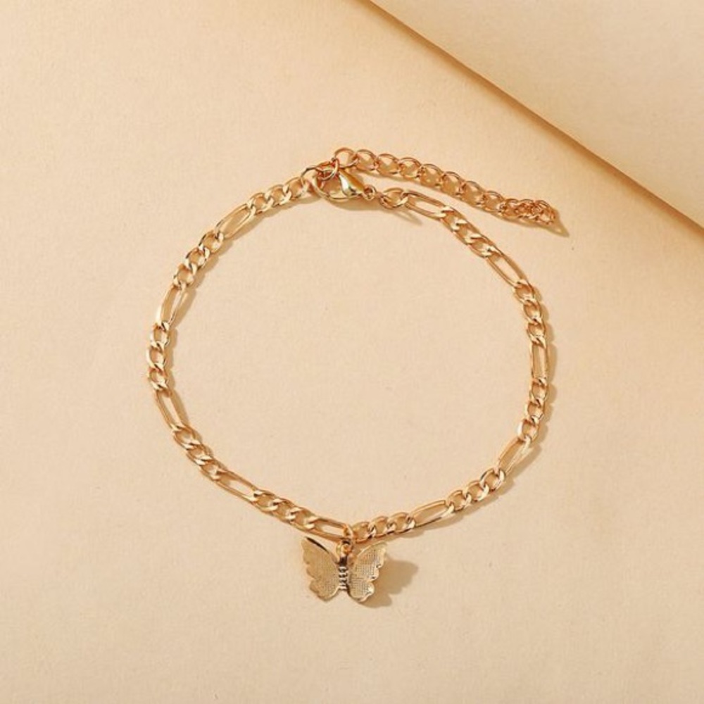 3/$25🦋 Butterfly Pendant Chain Bracelet Gold
